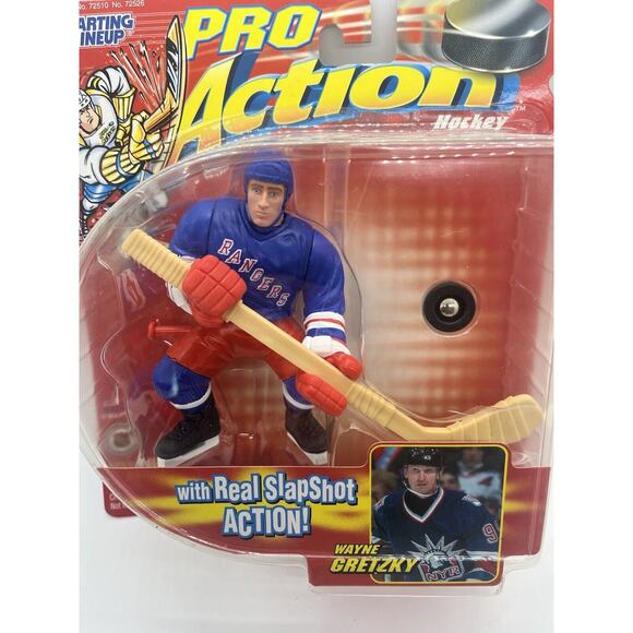 1998 HASBRO STARTING LINEUP NHL PRO ACTION WAYNE GRETZKY NEW YORK RANGERS HOF - Picture 2 of 8